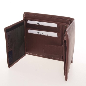Elegantná pánska kožená hnedá peňaženka - Delami Kerman