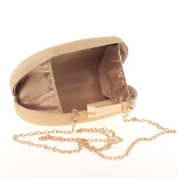 Módna dámska večerná listová kabelka zlatá - Delami 2902