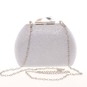 Módna dámska večerná listová kabelka strieborná - Delami 2902