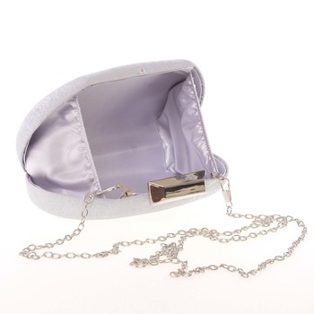 Módna dámska večerná listová kabelka strieborná - Delami 2902