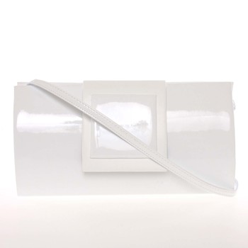 Dámska listová kabelka lakovaná biela - Royal Style Erna
