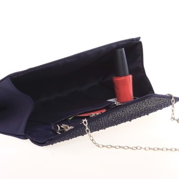 Originálna trblietavá dámska listová kabelka čierna - Delami D687