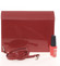 Luxusná dámska listová kabelka tmavočervená so vzorom lesklá - Delami Chicago Fresno