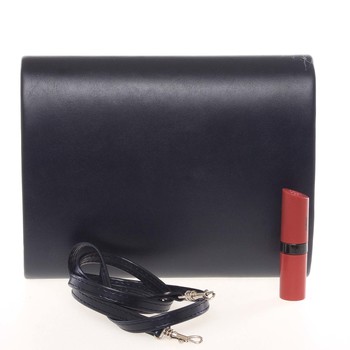 Stredná dámska elegantná listová kabelka tmavomodrá matná - Delami Sandiego