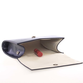 Stredná dámska elegantná listová kabelka tmavomodrá matná - Delami Sandiego