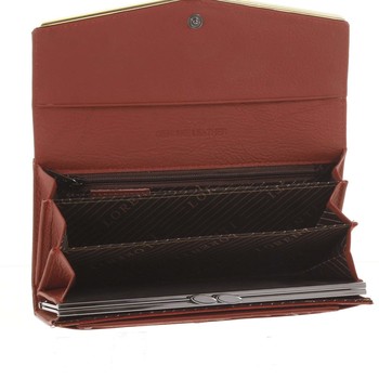 Dámska kožená lakovaná peňaženka červená - Loren Aubrey