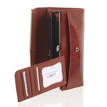 Dámska kožená lakovaná peňaženka červená - Loren Aubrey