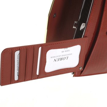 Dámska kožená lakovaná peňaženka červená - Loren Aubrey