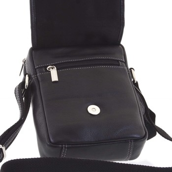 Čierna luxusná kožená taška IG713