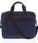 Luxusná stredná pánska taška s koženými detailmi modrá - Gerard Henon Baron