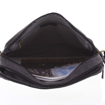 Moderná pánska taška s koženými detailmi čierna - Gerard Henon Telfor
