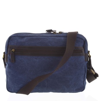 Moderná pánska taška s koženými detailmi modrá - Gerard Henon Telfor