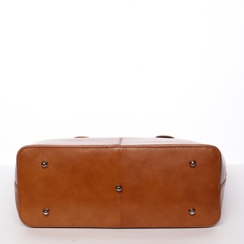 Moderná a elegantná dámska kožená kabelka koňaková - ItalY Achilla