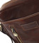 Kvalitná hnedá kožená pánska taška cez plece - ItalY Sollis