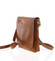 Módne strednej svetlo hnedá kožená pánska taška cez rameno - ItalY Solide