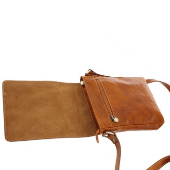 Módne strednej svetlo hnedá kožená pánska taška cez rameno - ItalY Solide