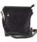Módne strednej čierna kožená pánska taška cez rameno - ItalY Solide