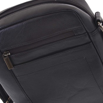 Čierna elegantná pánska kožená taška - WILD Markey
