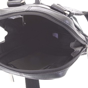 Praktická kožená kabelka čierna - WILD Aron