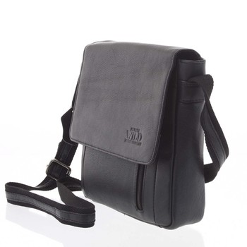 Čierna elegantná pánska kožená taška - WILD Yusta