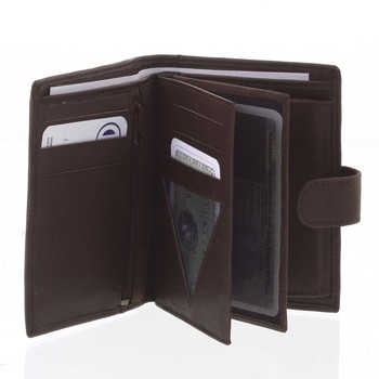 Pánska kožená hnedá peňaženka - Delami 8703