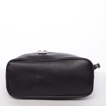 Dámska štýlová kožená kabelka cez rameno čierna - ItalY Acness