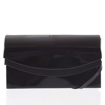 Dámska čierna elegantná lesklá listová kabelka - Delami Wave