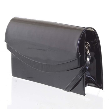 Dámska čierna elegantná lesklá listová kabelka - Delami Wave