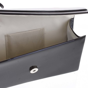 Dámska čierna elegantná lesklá listová kabelka - Delami Wave