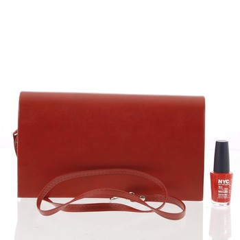 Dámska červená elegantná matná listová kabelka - Delami Wave