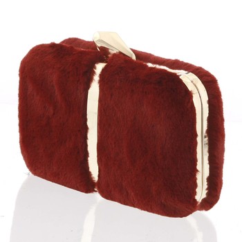 Originálna dámska plyšová listová kabelka v červenej farbe - Delami