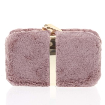 Originálna dámska plyšová listová kabelka v staroružovej farbe - Delami