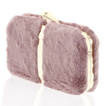 Originálna dámska plyšová listová kabelka v staroružovej farbe - Delami