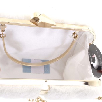 Originálna dámska plyšová listová kabelka v krémovobielej farbe - Delami