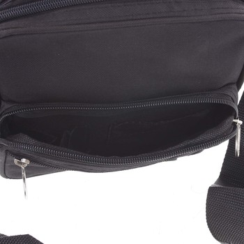Menšia pánska látková čierna taška cez plece - Sanchez Torbos