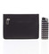 Jednoduchá čierna kožená peňaženka do vrecka - Delami 9393