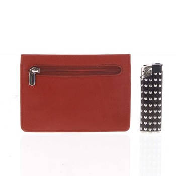 Jednoduchá červená kožená peňaženka do vrecka - Delami 9393
