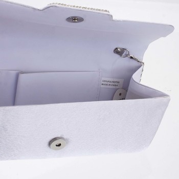 Stredná saténová listová kabelka biela - Delami Santen