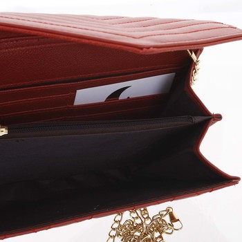 Originálna dámska prešívaná tmavočervená listová kabelka - Delami Agnella