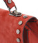 Originálna zaguľatená červená kabelka do ruky semiš - ItalY Aethra