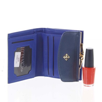 Trendy menšia dámska modrá peňaženka so vzorom - Milano Design SF1815
