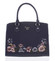 Elegantná kvetinová kabelka do ruky tmavomodrá - David Jones Agave
