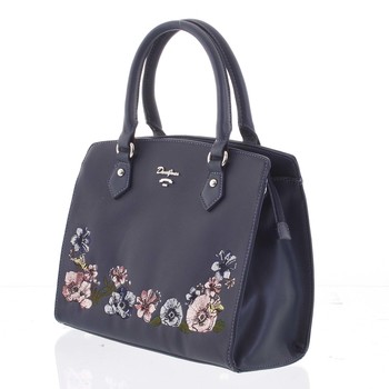 Elegantná kvetinová kabelka do ruky tmavomodrá - David Jones Agave