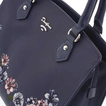 Elegantná kvetinová kabelka do ruky tmavomodrá - David Jones Agave