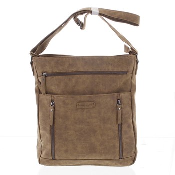 Veľká dámska camel crossbody kabelka - Enrico Benetti Loffel