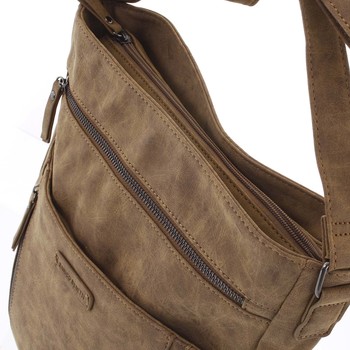 Veľká dámska camel crossbody kabelka - Enrico Benetti Loffel