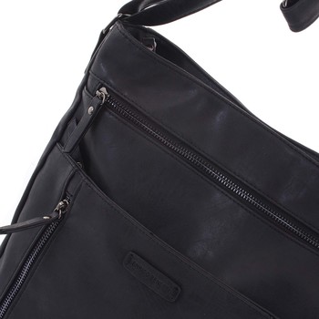 Veľká dámska čierna crossbody kabelka - Enrico Benetti Loffel