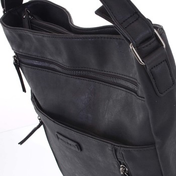 Veľká dámska čierna crossbody kabelka - Enrico Benetti Loffel