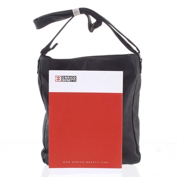 Veľká dámska čierna crossbody kabelka - Enrico Benetti Loffel