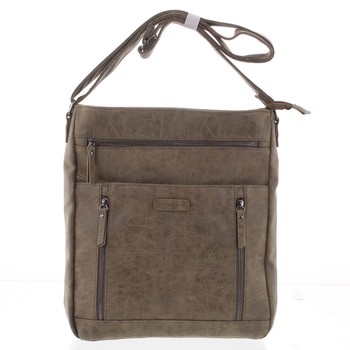 Veľká dámska taupe crossbody kabelka - Enrico Benetti Loffel